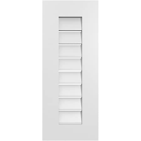 Ekena Millwork Vertical Surface Mount PVC Gable Vent: Functional, w/ 3-1/2"W x 1"P Standard Frame, 12"W x 30"H GVPVE12X3001SF